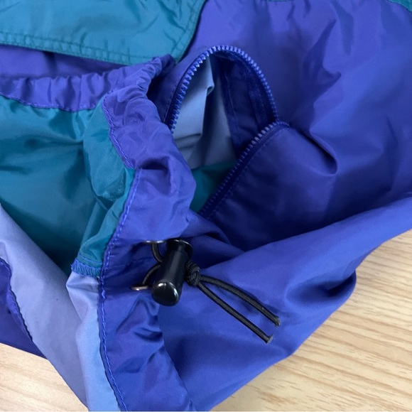 🛶🌈🌲Columbia Vintage Anorak Windbreaker Jacket. Teal, bluish purple. - Picture 4 of 13
